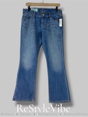 OLD NAVY Women’s Size 8 Reg Denim Jeans Low Rise Diva Flare Skinny Stretch Ankle